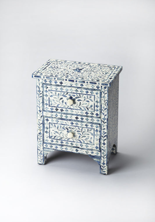 Vivienne Blue Bone Inlay Accent Chest By Homeroots | Drawers | Modishstore