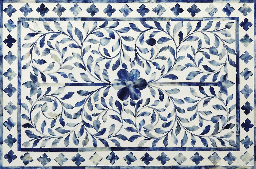 Vivienne Blue Bone Inlay Accent Chest By Homeroots | Drawers | Modishstore - 2