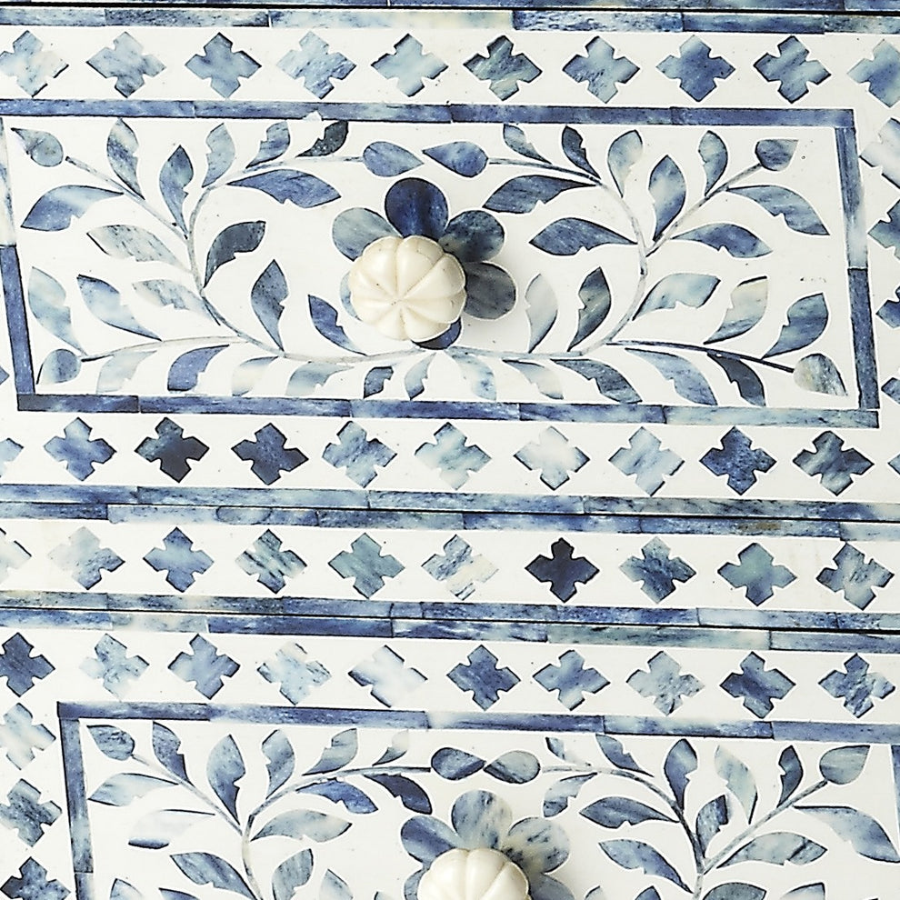 Vivienne Blue Bone Inlay Accent Chest By Homeroots | Drawers | Modishstore - 3