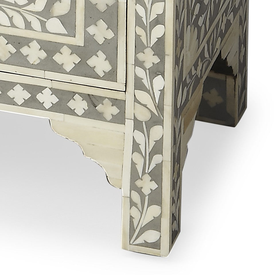 Vivienne Grey Bone Inlay Accent Chest By Homeroots | Drawers | Modishstore - 4