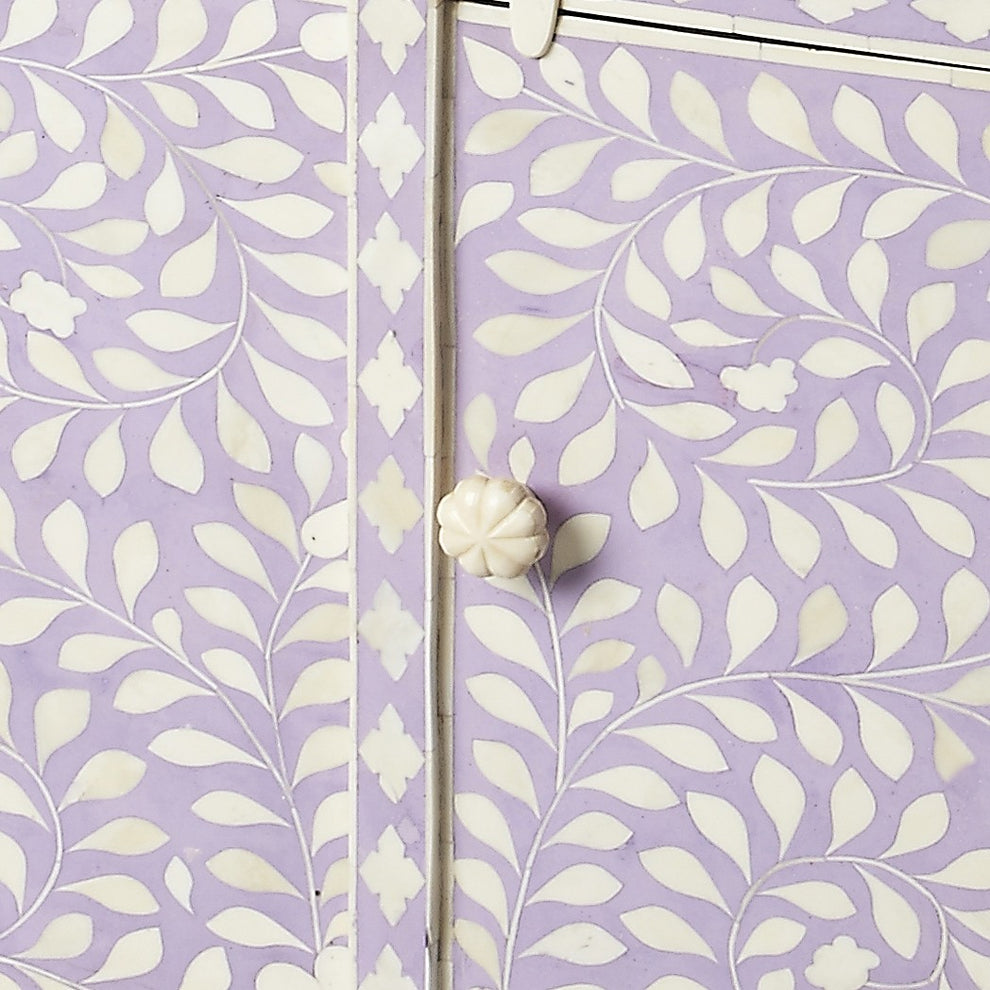 Vivienne Lavender Bone Inlay Console Chest By Homeroots | Cabinets | Modishstore - 3
