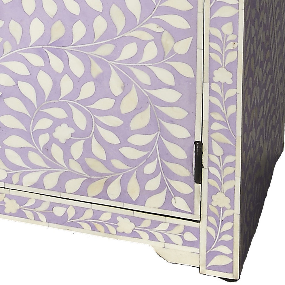 Vivienne Lavender Bone Inlay Console Chest By Homeroots | Cabinets | Modishstore - 4
