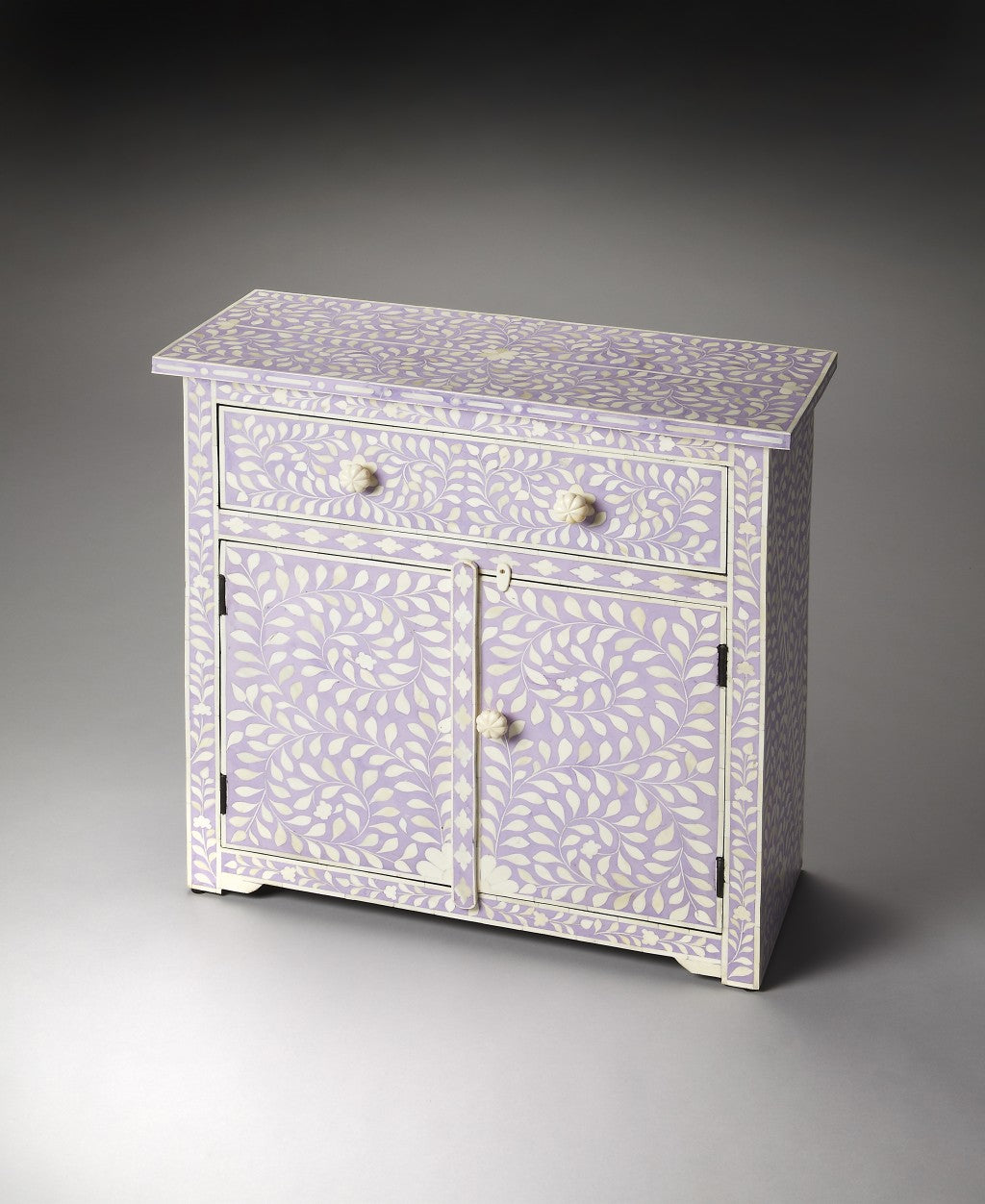 Vivienne Lavender Bone Inlay Console Chest By Homeroots | Cabinets | Modishstore - 4