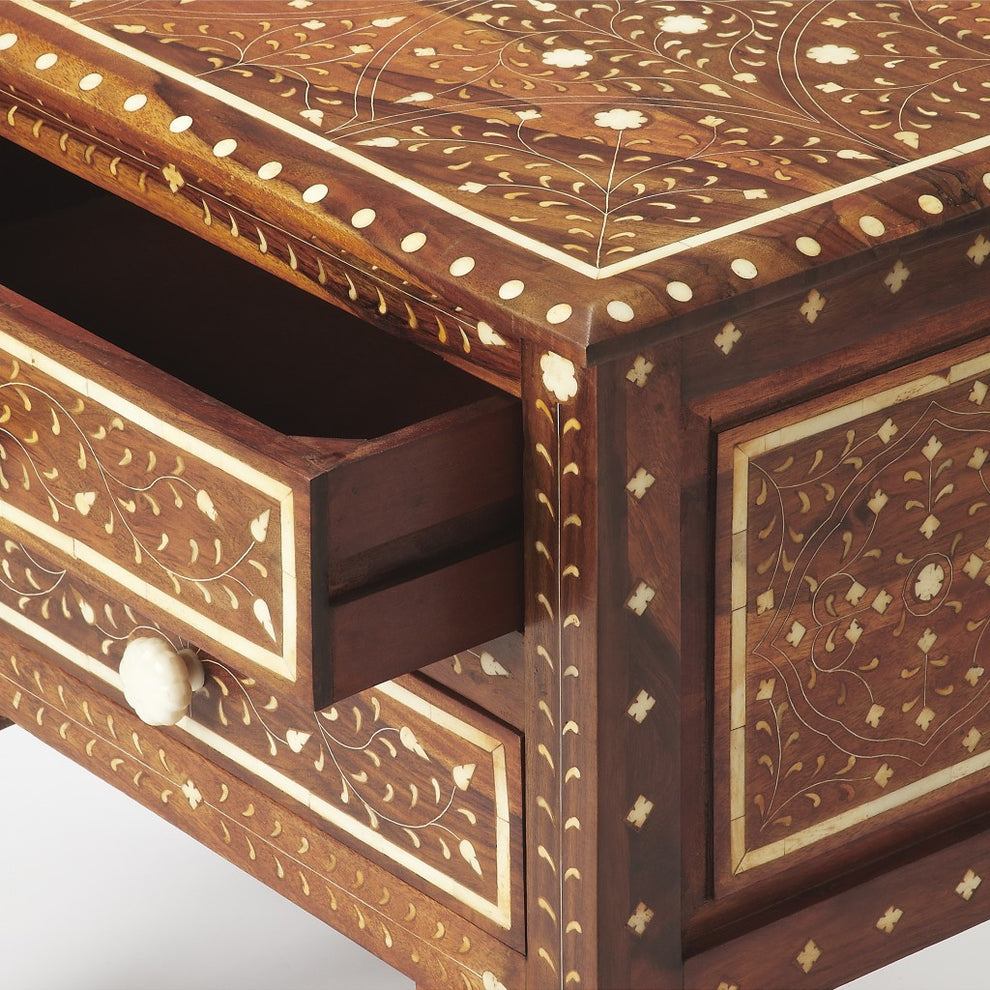Chevrier Wood & Bone Inlay Accent Chest By Homeroots | Nightstands | Modishstore - 2