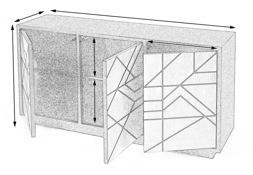 Greta Bone Inlay Sideboard By Homeroots | Cabinets | Modishstore - 5