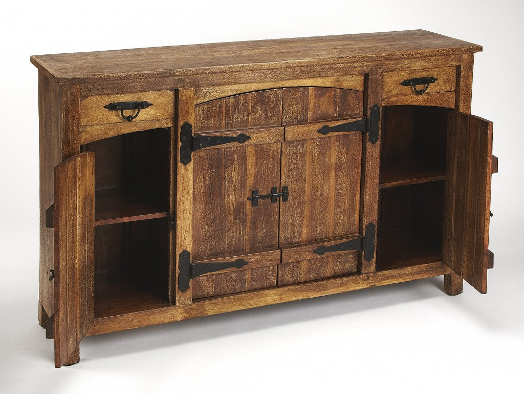 Giddings Rustic Sideboard By Homeroots | Cabinets | Modishstore - 3