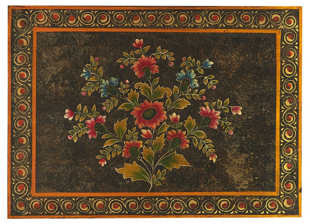 Black And Gold Vintage Hand Painted One Drawer Accent Chest By Homeroots | Drawers | Modishstore - 3