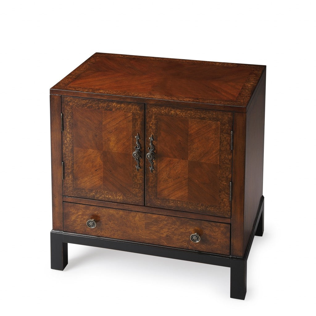 Courtland Cherry & Burl Accent Cabinet By Homeroots | Cabinets | Modishstore - 2