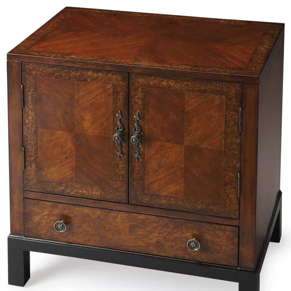 Courtland Cherry & Burl Accent Cabinet By Homeroots | Cabinets | Modishstore - 4