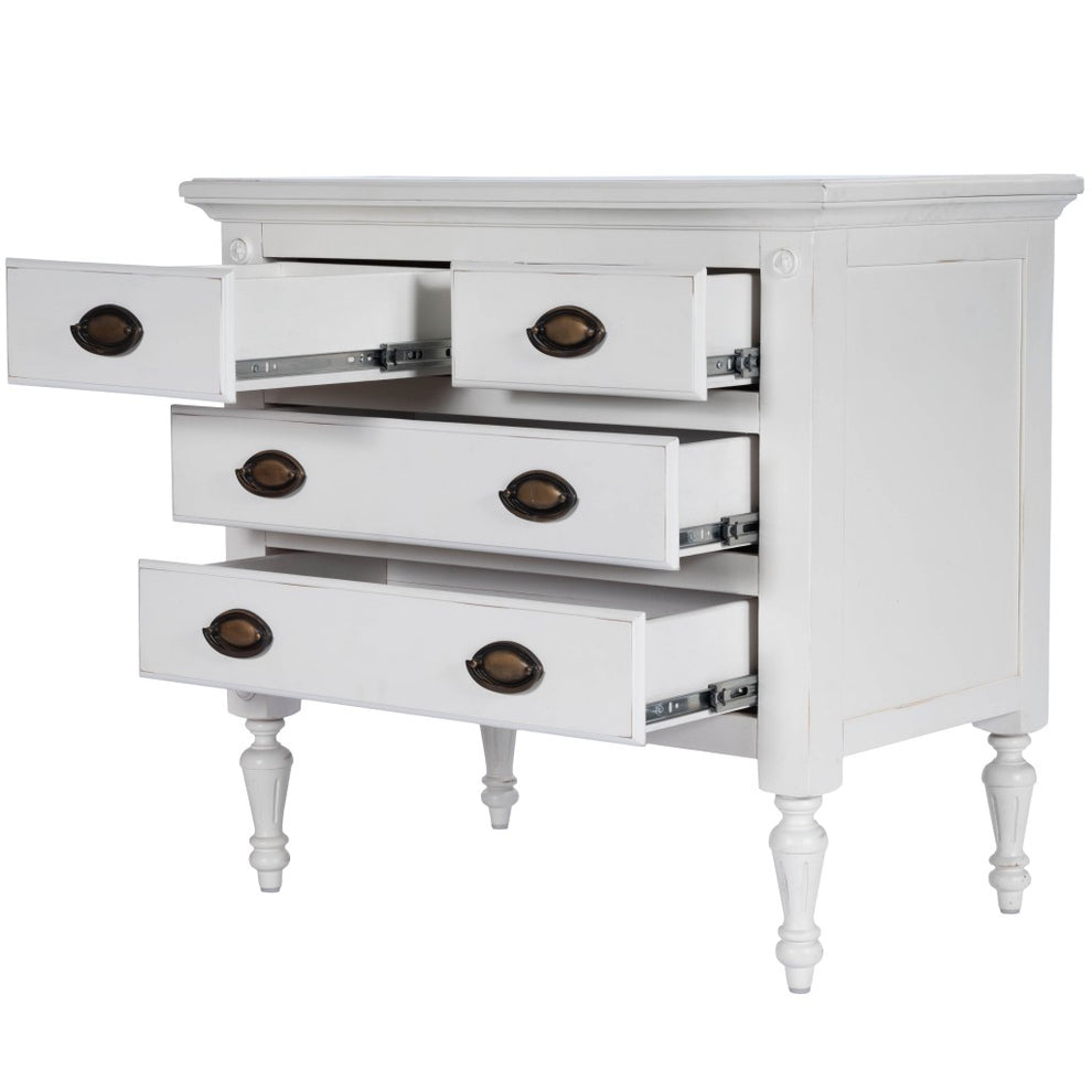 Easterbrook White 4 Drawer Chest By Homeroots | Drawers | Modishstore