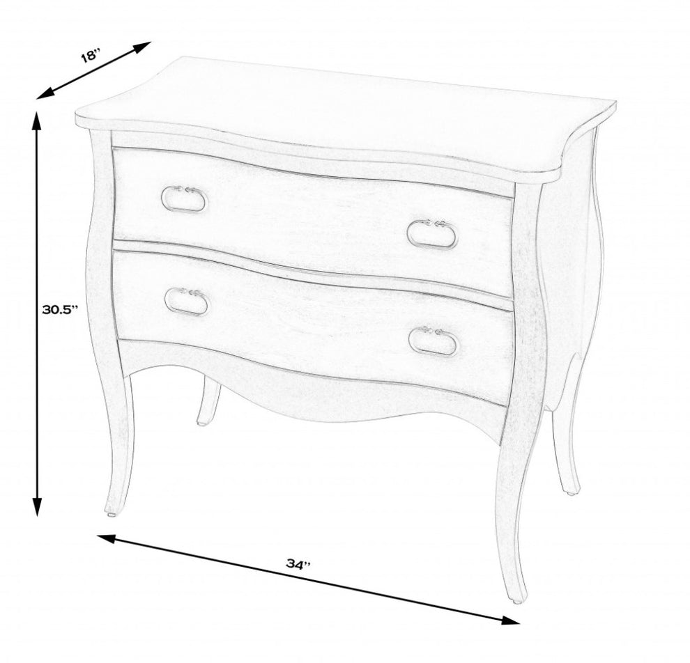 Rochelle Brown 2 Drawer Chest By Homeroots | Drawers | Modishstore - 20
