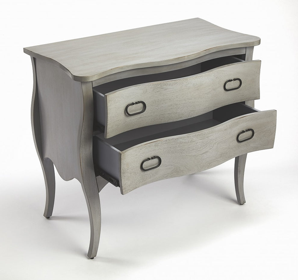 Rochelle Gray 2 Drawer Chest By Homeroots | Drawers | Modishstore - 2