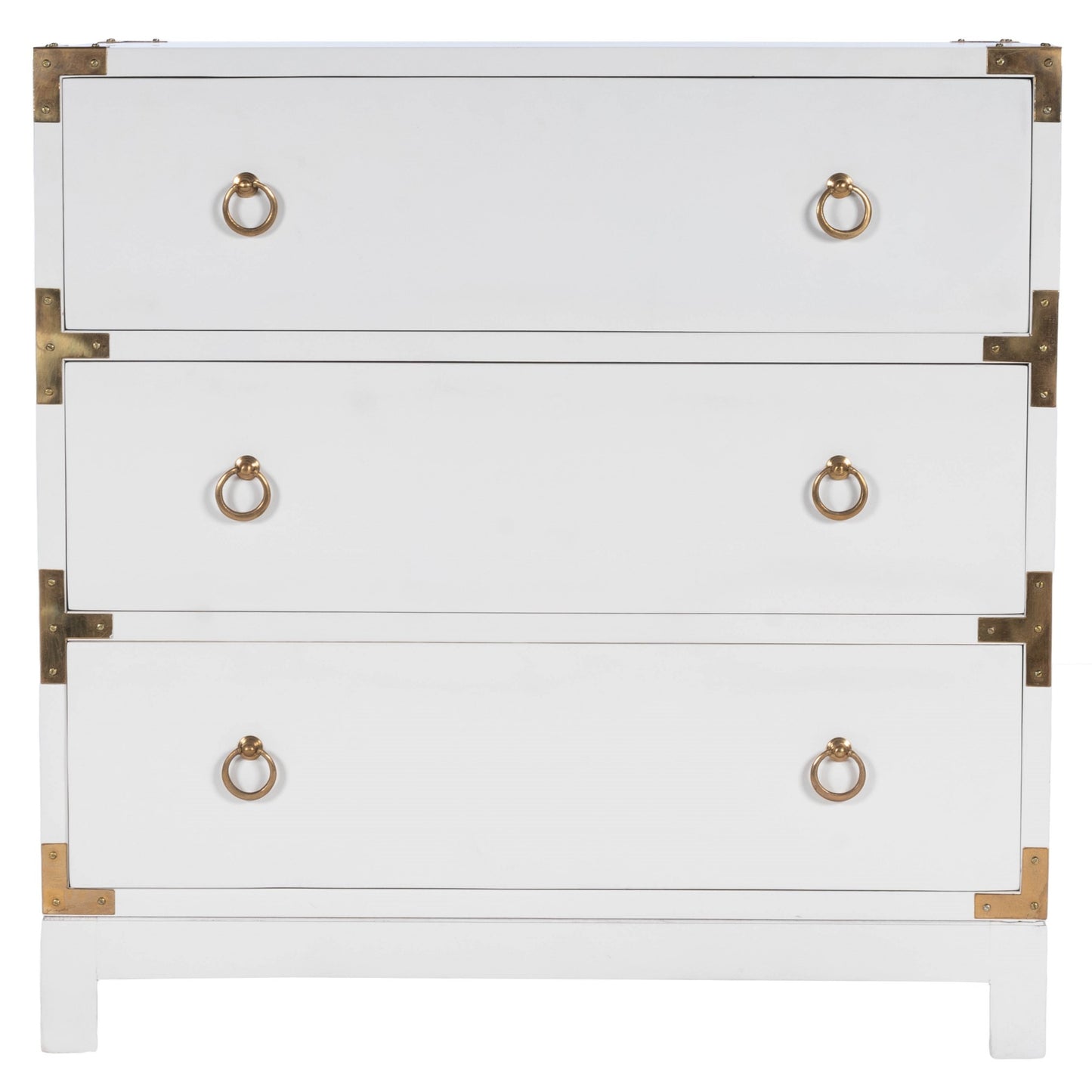 Forster Glossy White Campaign Chest By Homeroots | Drawers | Modishstore