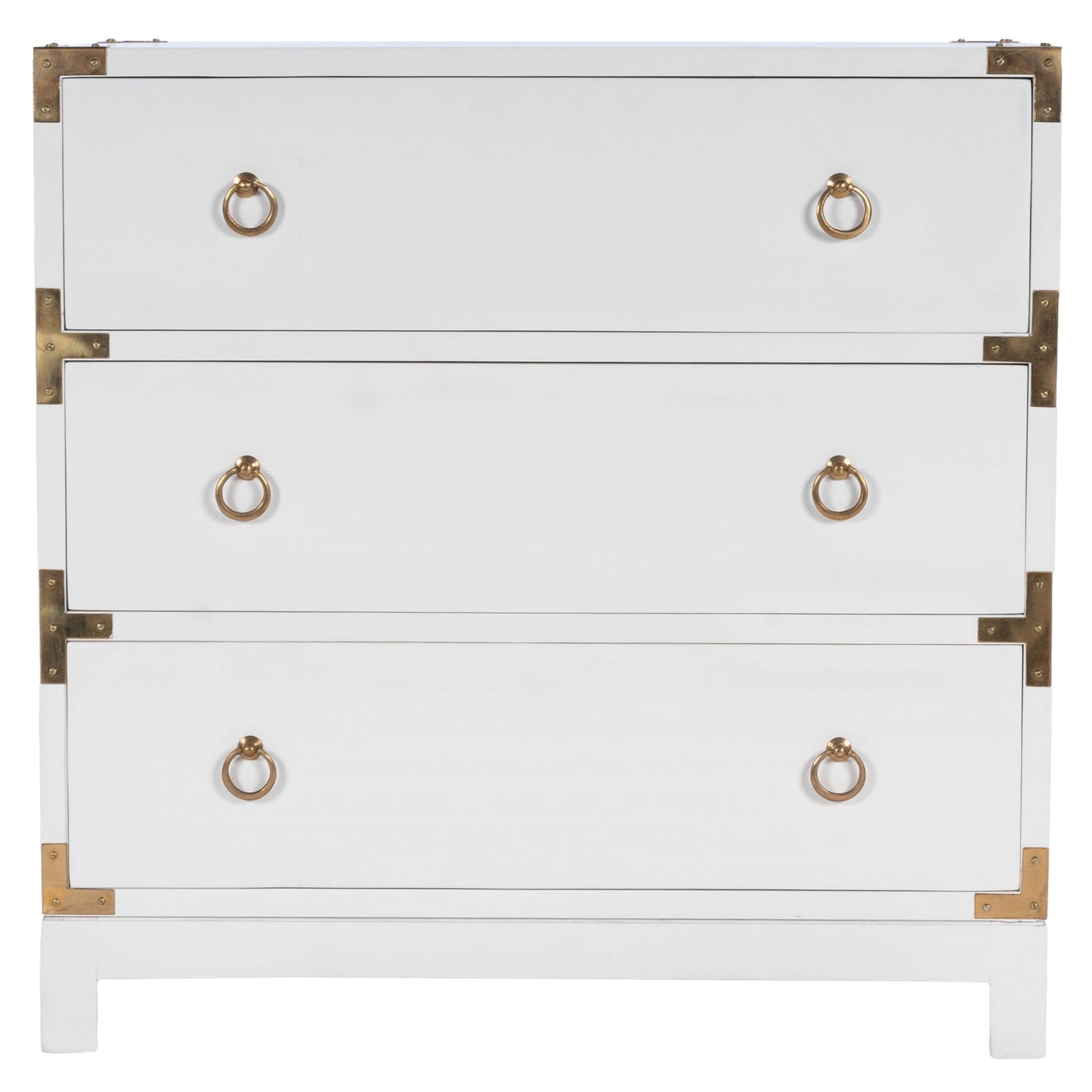 Forster Glossy White Campaign Chest By Homeroots | Drawers | Modishstore - 2