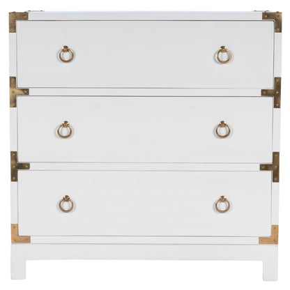 Forster Glossy White Campaign Chest By Homeroots | Drawers | Modishstore - 2