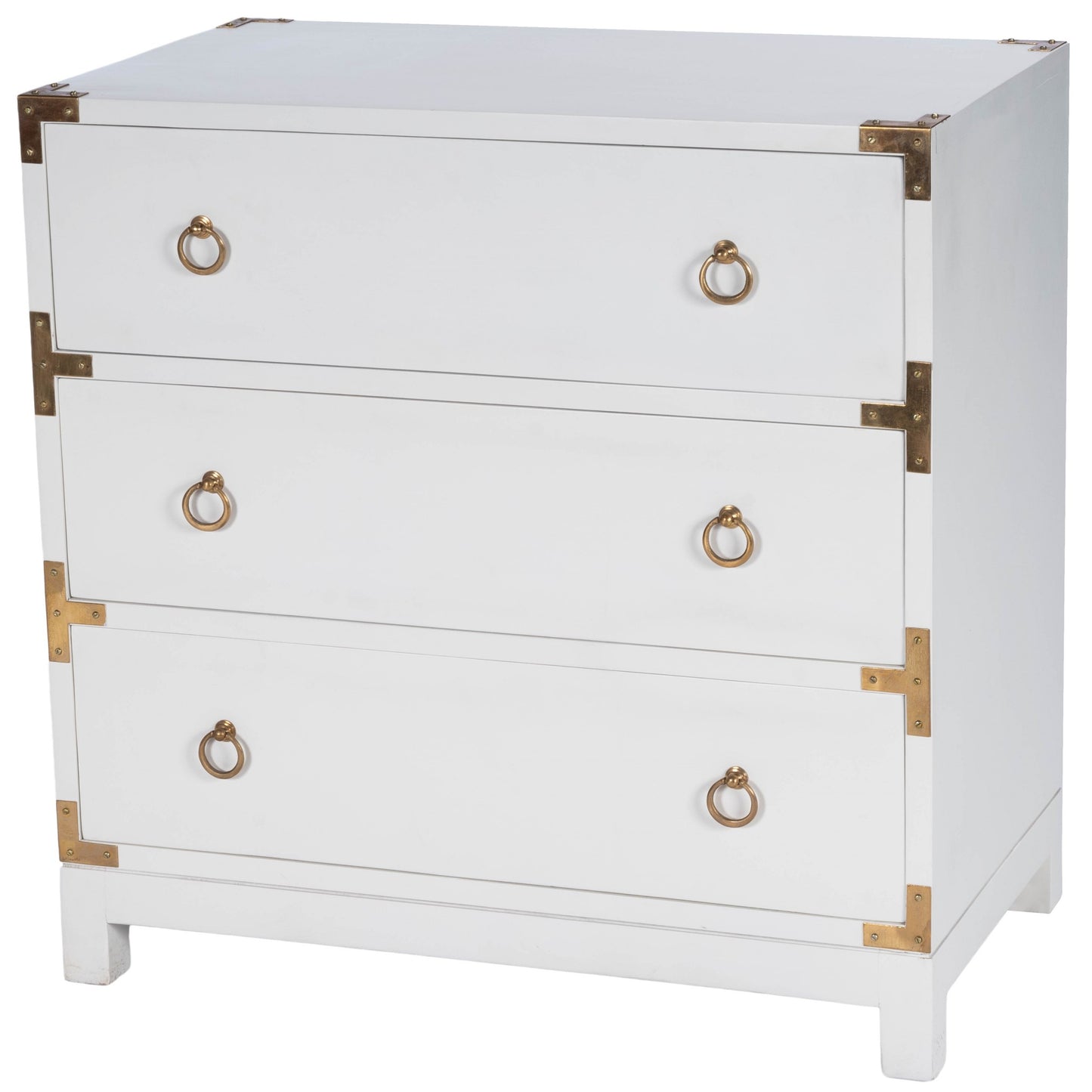Forster Glossy White Campaign Chest By Homeroots | Drawers | Modishstore - 2