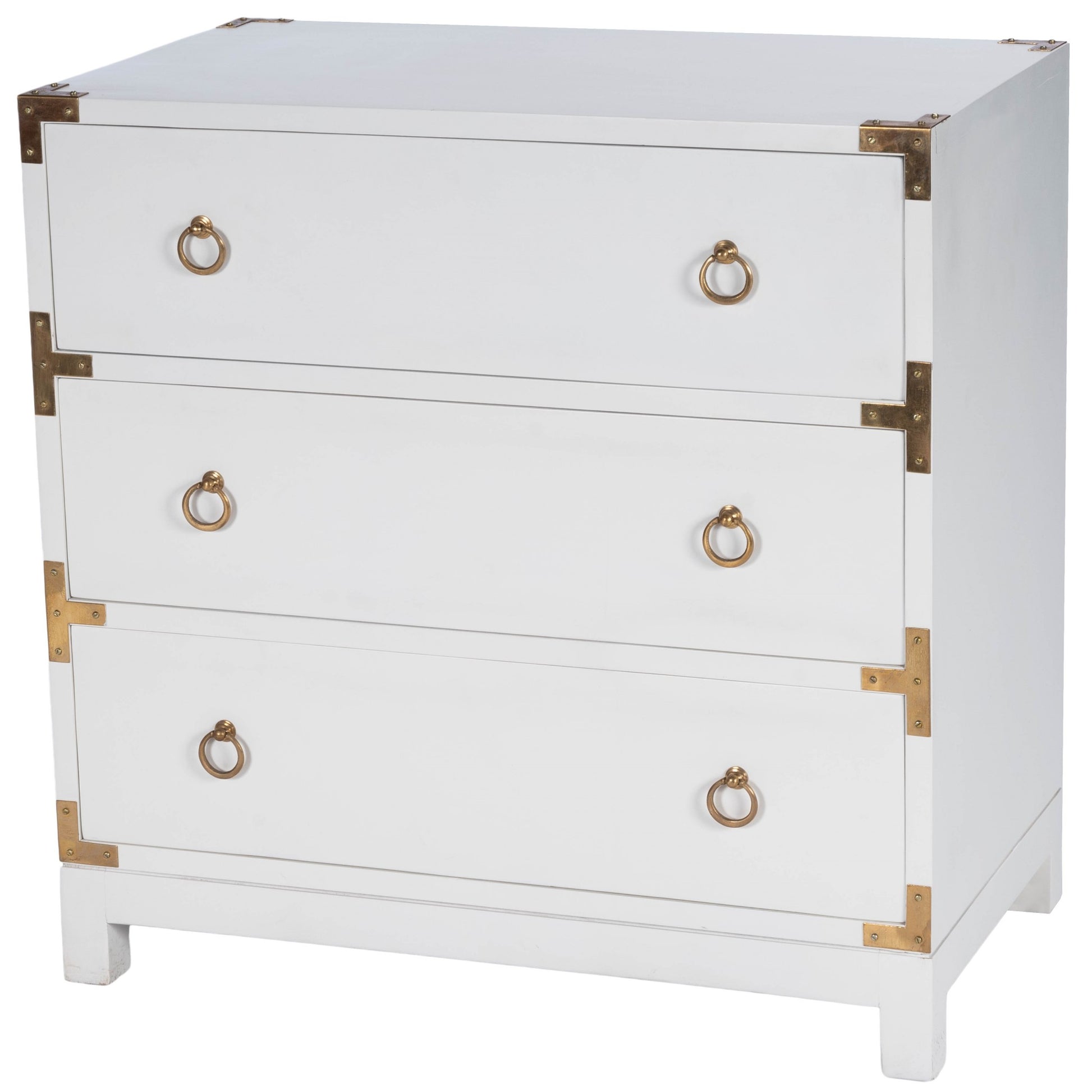 Forster Glossy White Campaign Chest By Homeroots | Drawers | Modishstore - 3