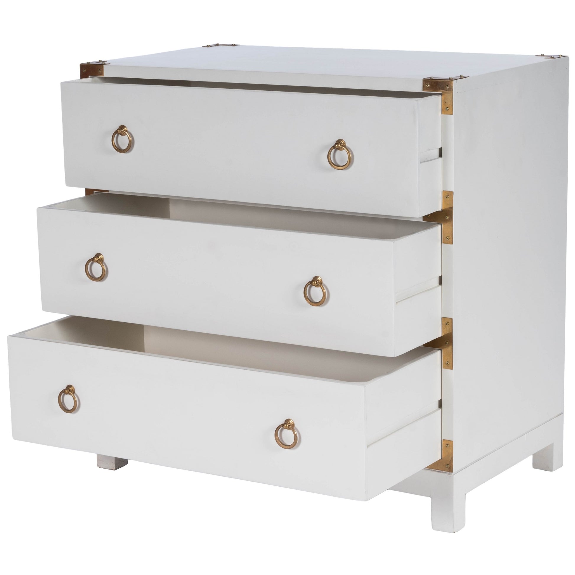 Forster Glossy White Campaign Chest By Homeroots | Drawers | Modishstore - 3