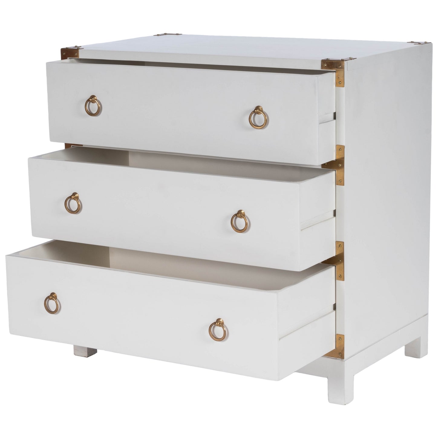 Forster Glossy White Campaign Chest By Homeroots | Drawers | Modishstore - 4