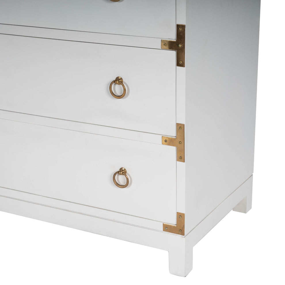 Forster Glossy White Campaign Chest By Homeroots | Drawers | Modishstore - 6