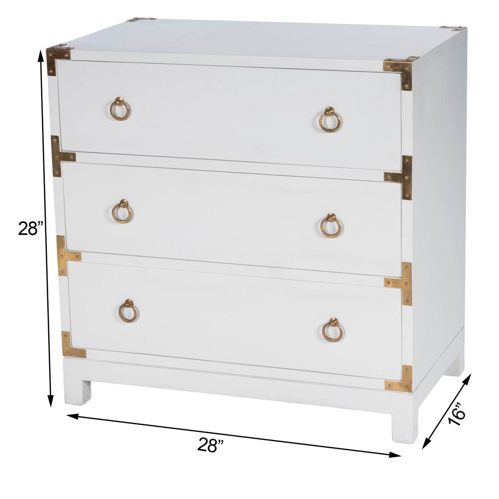 Forster Glossy White Campaign Chest By Homeroots | Drawers | Modishstore - 9