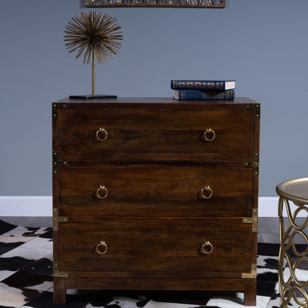 Forster Glossy White Campaign Chest By Homeroots | Drawers | Modishstore - 27