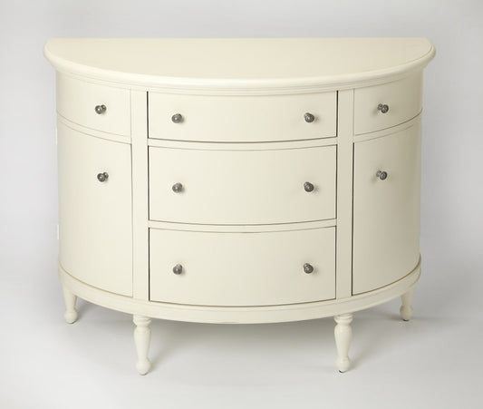White Demilune Console Chest By Homeroots | Drawers | Modishstore