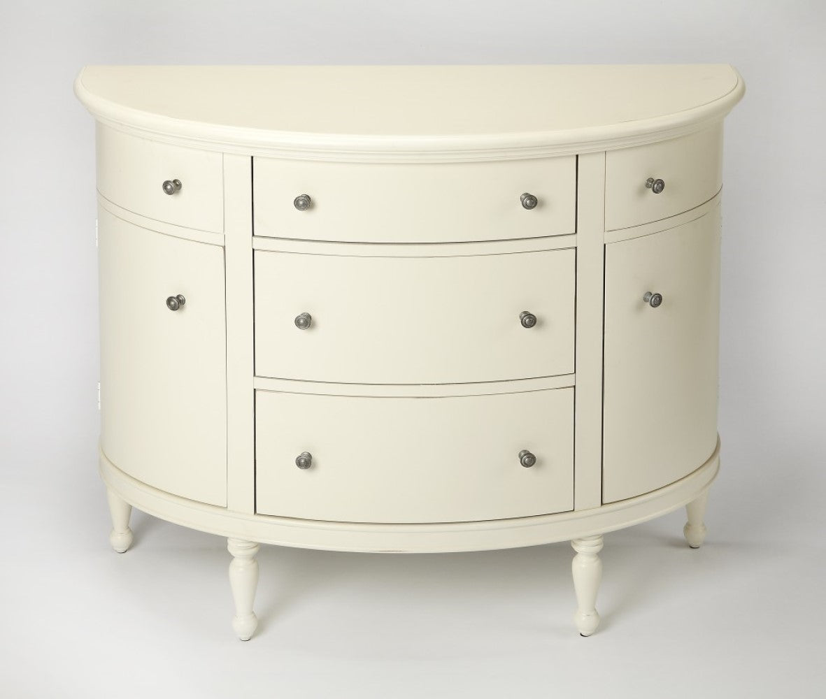 White Demilune Console Chest By Homeroots | Drawers | Modishstore