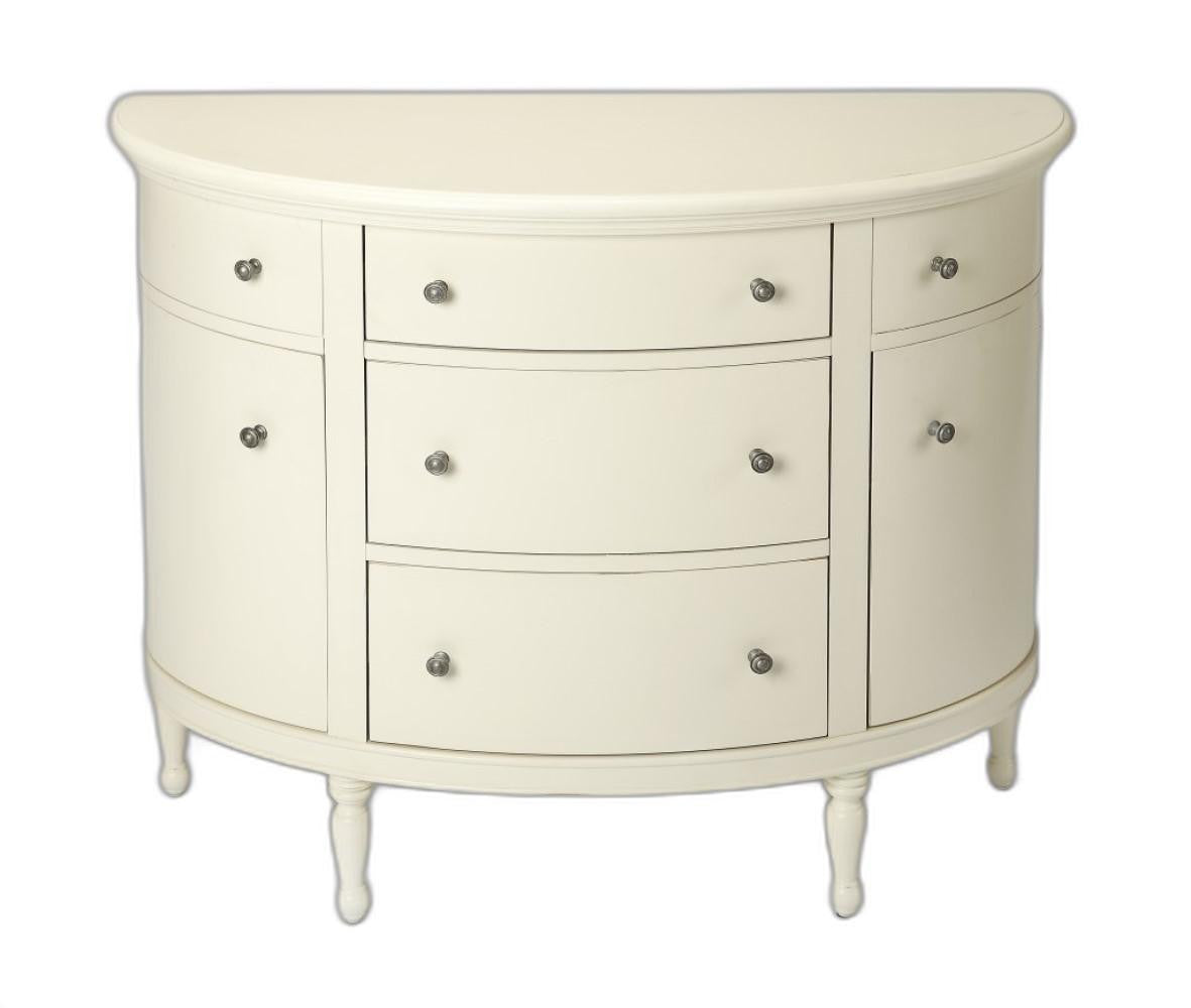 White Demilune Console Chest By Homeroots | Drawers | Modishstore - 3