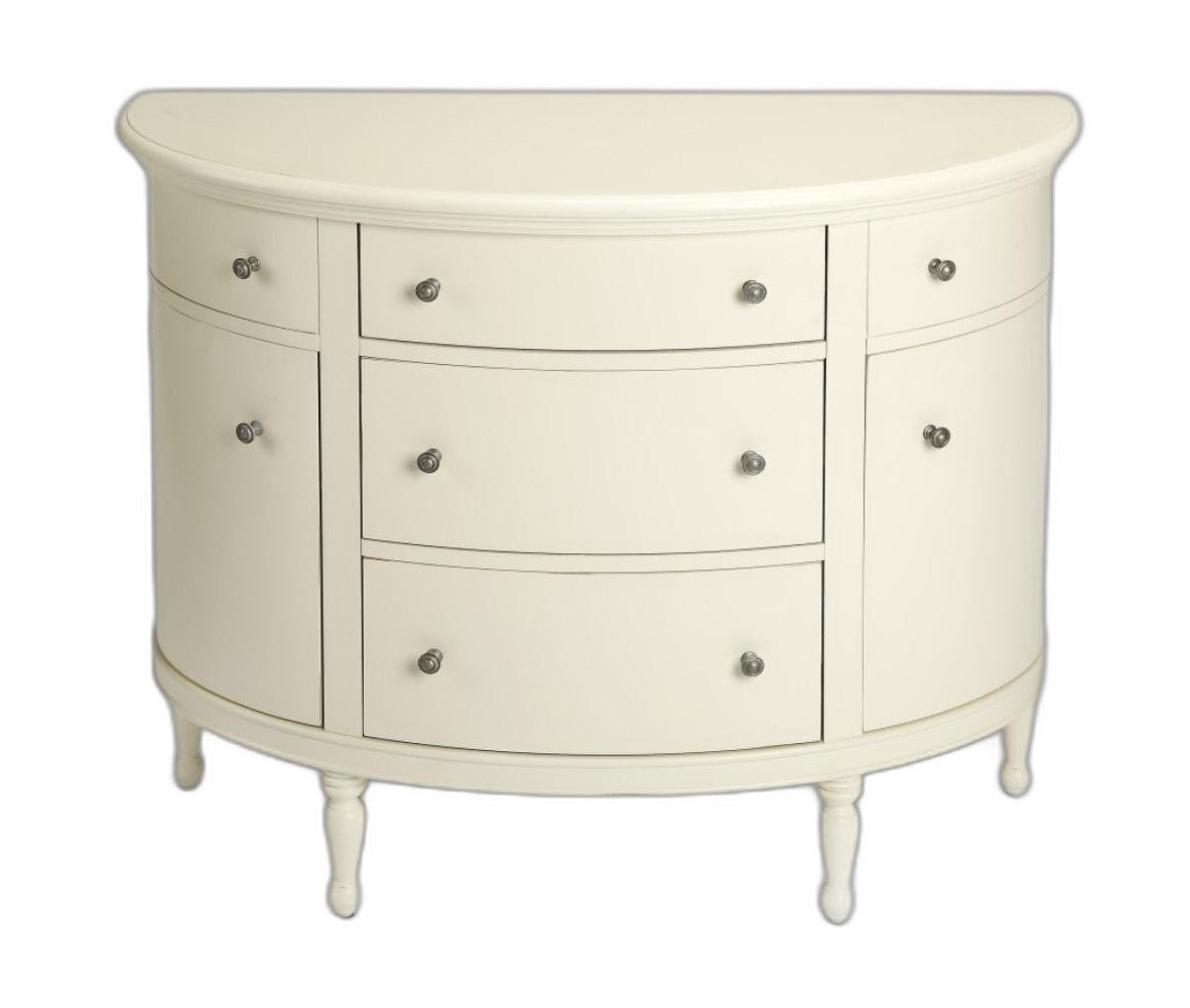 White Demilune Console Chest By Homeroots | Drawers | Modishstore - 4