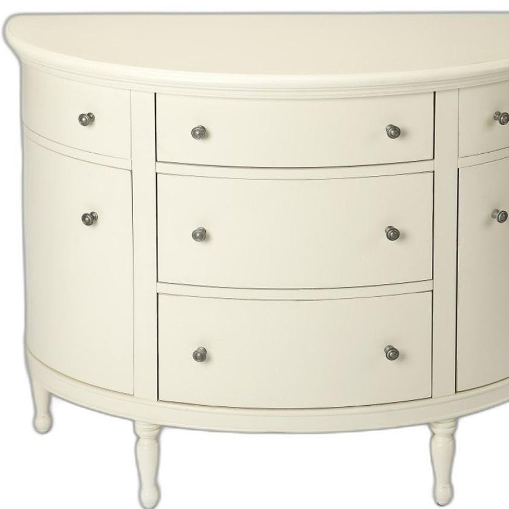 White Demilune Console Chest By Homeroots | Drawers | Modishstore - 5