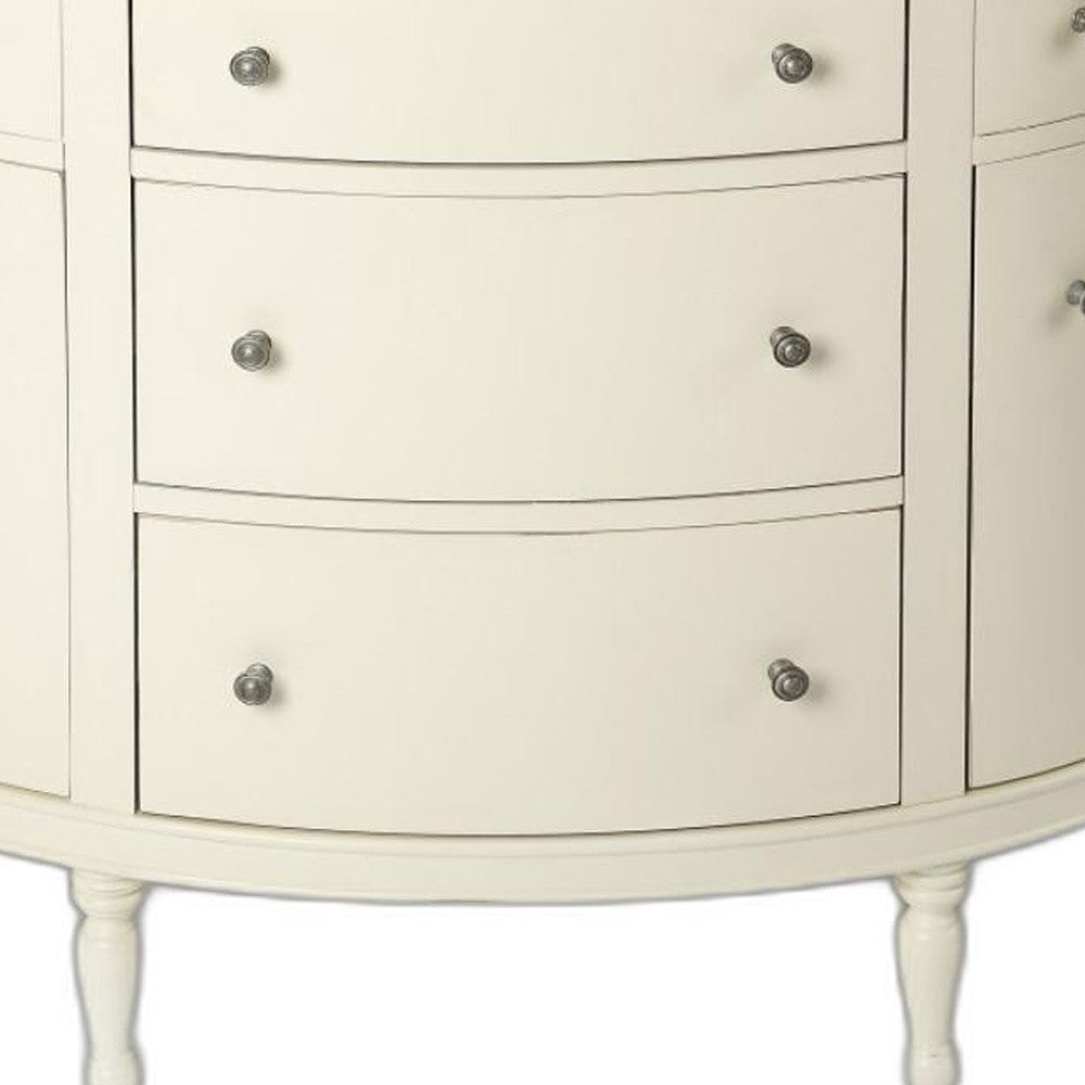 White Demilune Console Chest By Homeroots | Drawers | Modishstore - 6