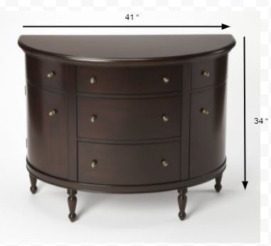 White Demilune Console Chest By Homeroots | Drawers | Modishstore - 8