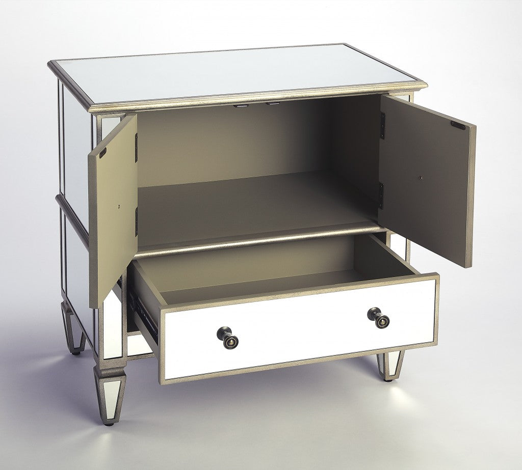 Celeste Mirrored Console Cabinet By Homeroots | Cabinets | Modishstore - 2