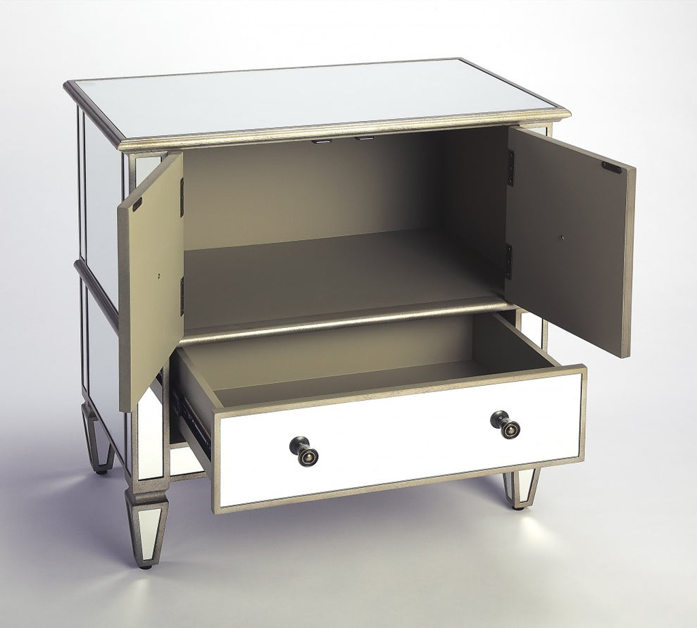 Celeste Mirrored Console Cabinet By Homeroots | Cabinets | Modishstore - 2