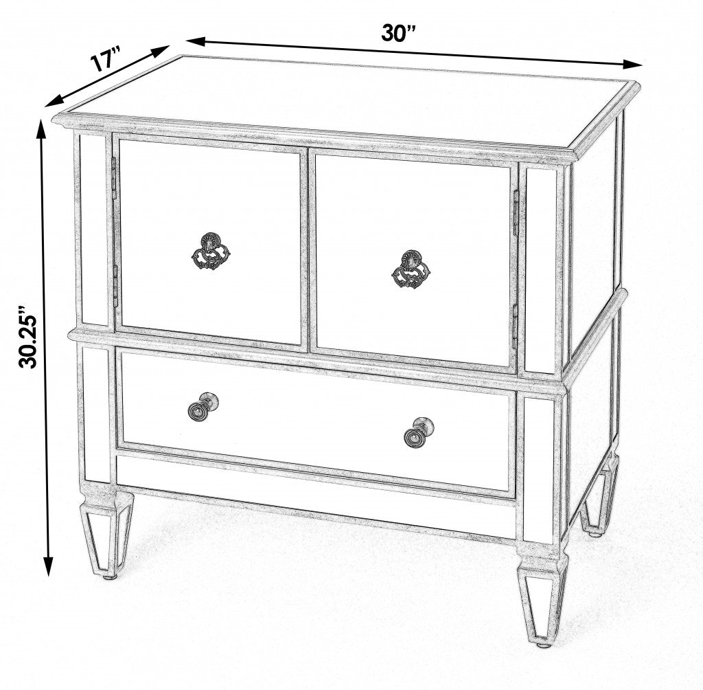 Celeste Mirrored Console Cabinet By Homeroots | Cabinets | Modishstore - 7