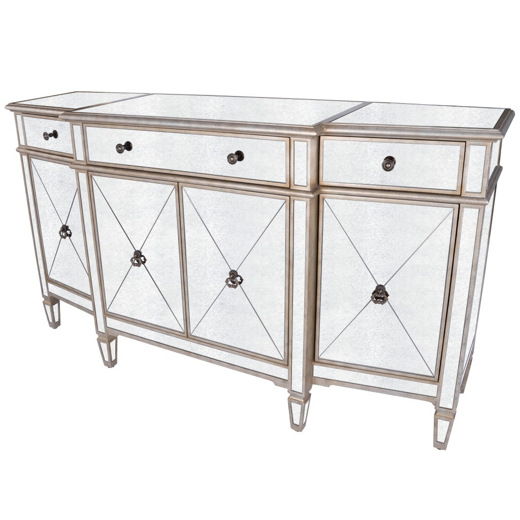 Celeste Mirrored Buffet By Homeroots | Sideboards | Modishstore - 2