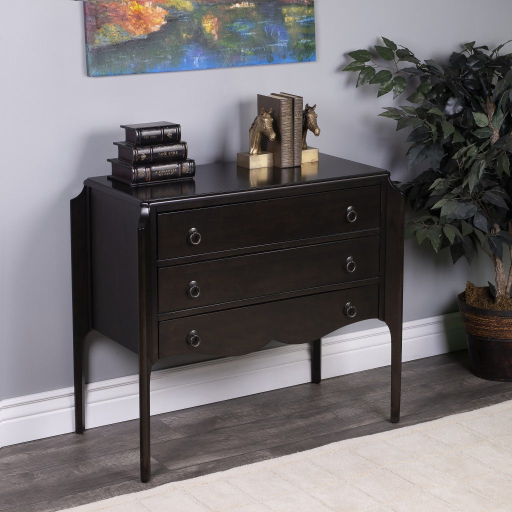 Wilshire Chocolate 3 Drawer Chest By Homeroots | Cabinets | Modishstore