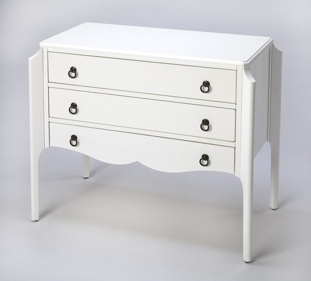 Wilshire Glossy White Accent Chest By Homeroots | Cabinets | Modishstore