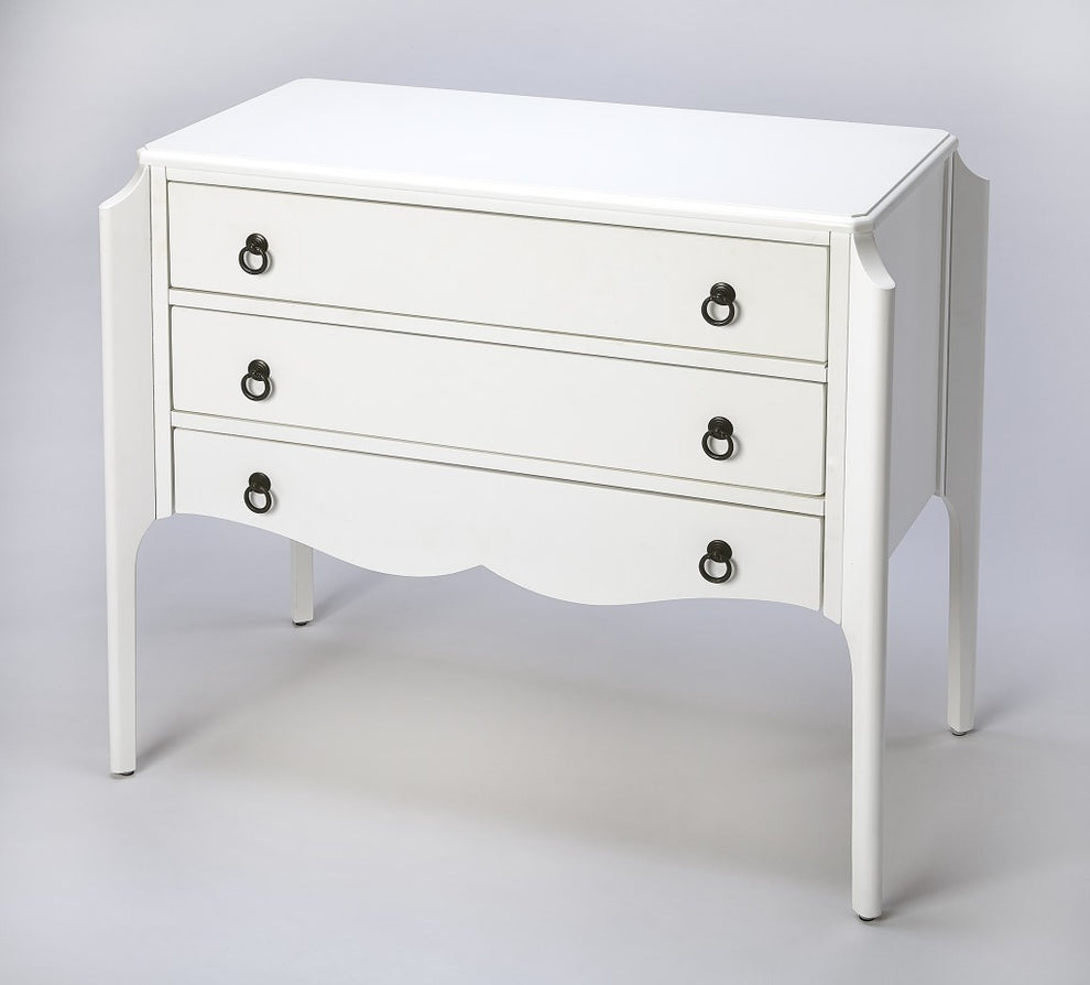 Wilshire Glossy White Accent Chest By Homeroots | Cabinets | Modishstore - 2