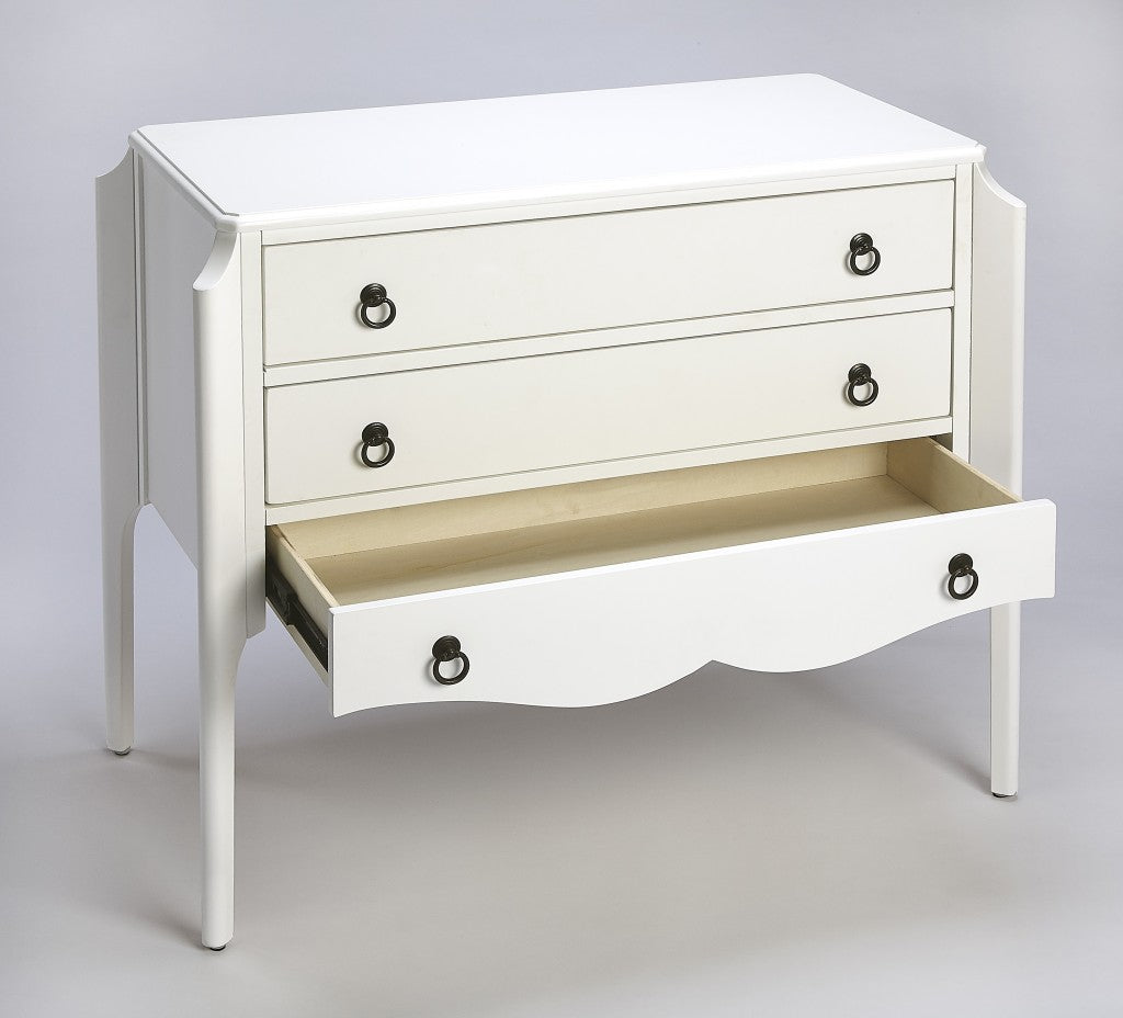 Wilshire Glossy White Accent Chest By Homeroots | Cabinets | Modishstore - 3