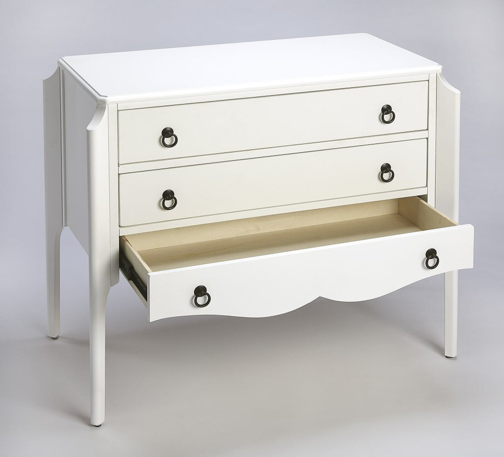 Wilshire Glossy White Accent Chest By Homeroots | Cabinets | Modishstore - 3