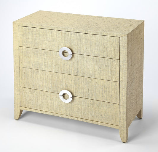 Amelle Cream Raffia 4 Drawer Accent Chest By Homeroots | Drawers | Modishstore