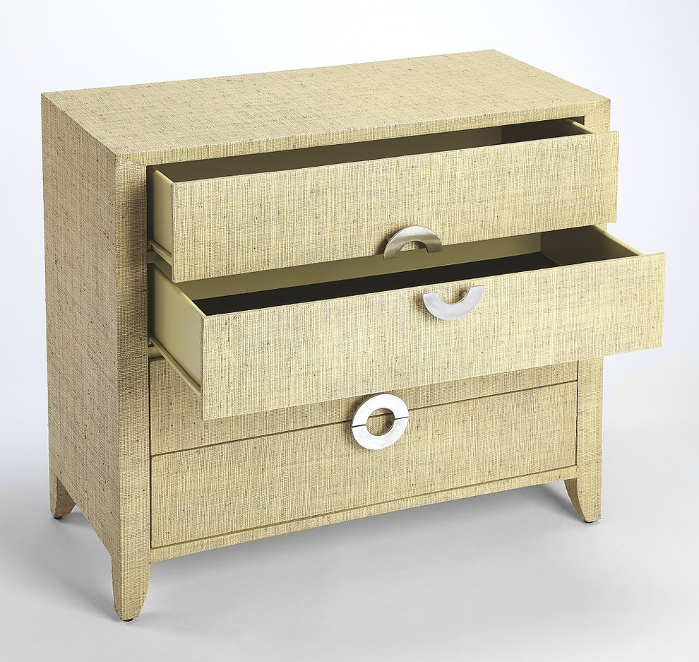 Amelle Cream Raffia 4 Drawer Accent Chest By Homeroots | Drawers | Modishstore - 2