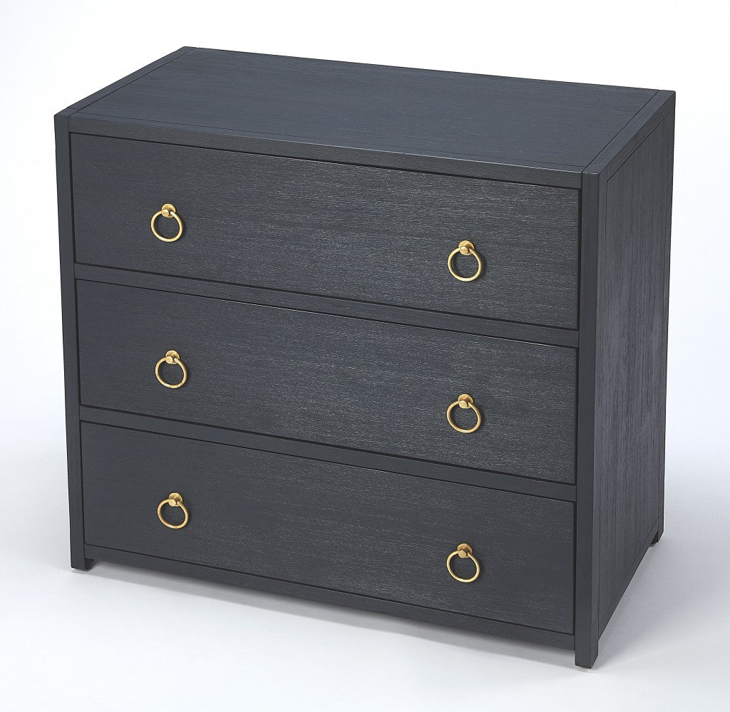 Lark Navy Blue 3 Drawer Chest By Homeroots | Drawers | Modishstore
