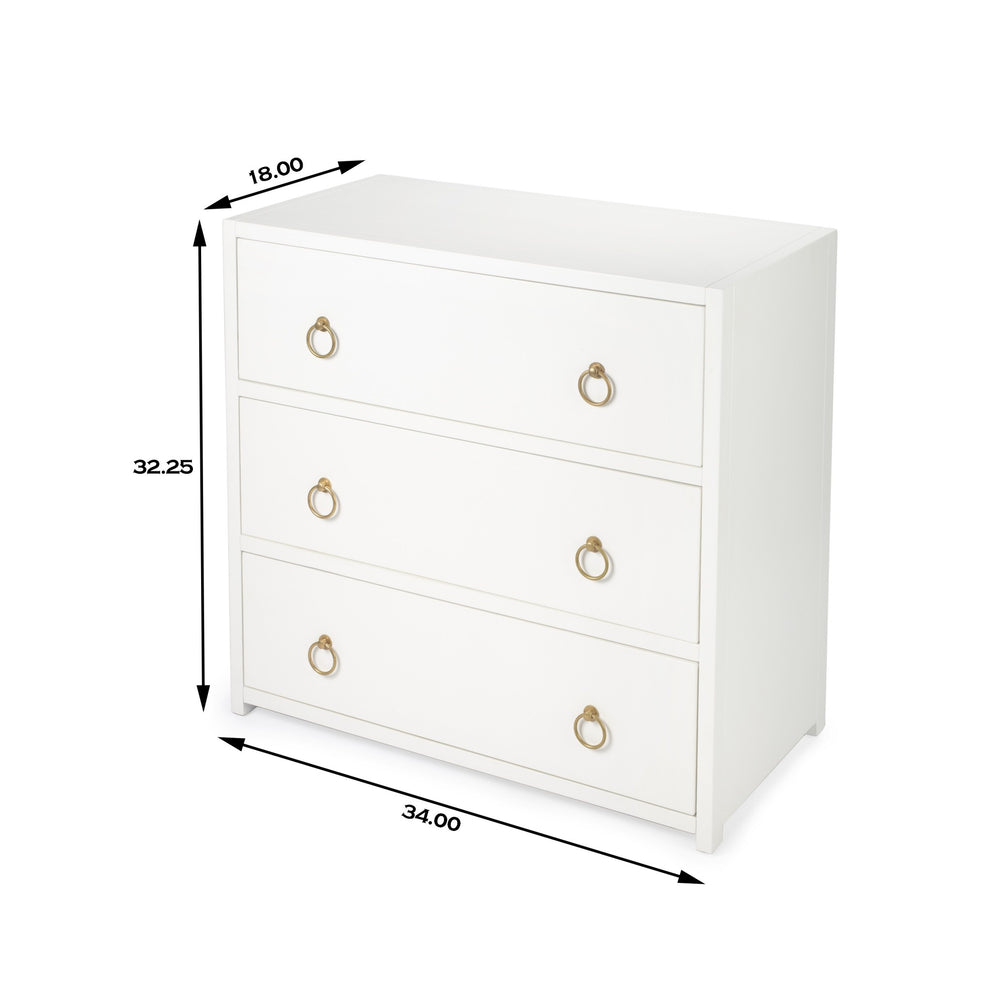 Lark Navy Blue 3 Drawer Chest By Homeroots | Drawers | Modishstore - 13