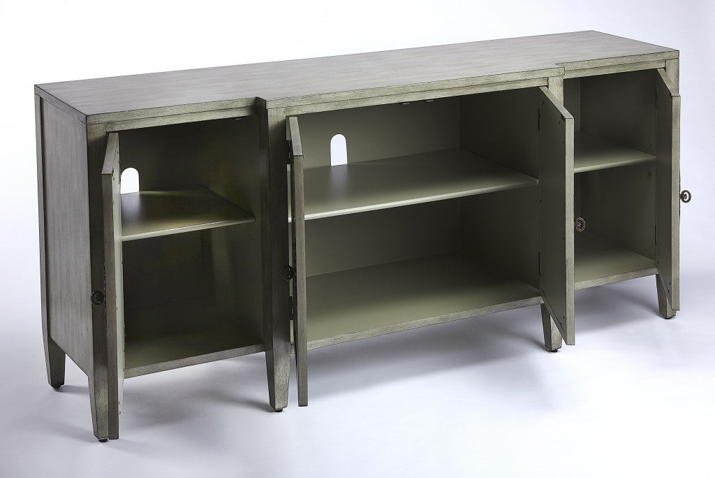 Giovanna Olive Gray Mirrored Sideboard By Homeroots | Cabinets | Modishstore - 3