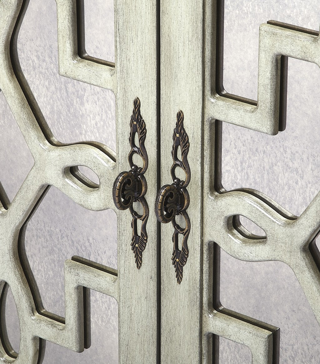 Giovanna Olive Gray Mirrored Sideboard By Homeroots | Cabinets | Modishstore - 4