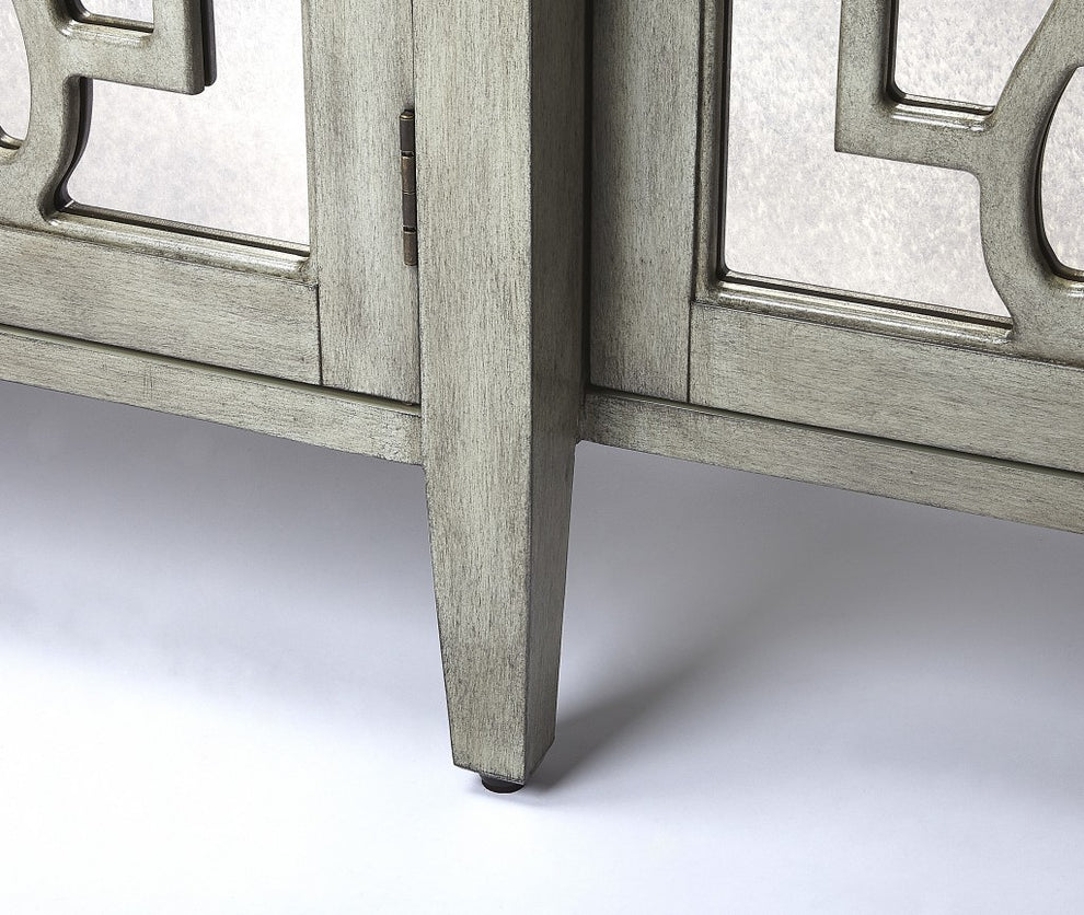 Giovanna Olive Gray Mirrored Sideboard By Homeroots | Cabinets | Modishstore - 5