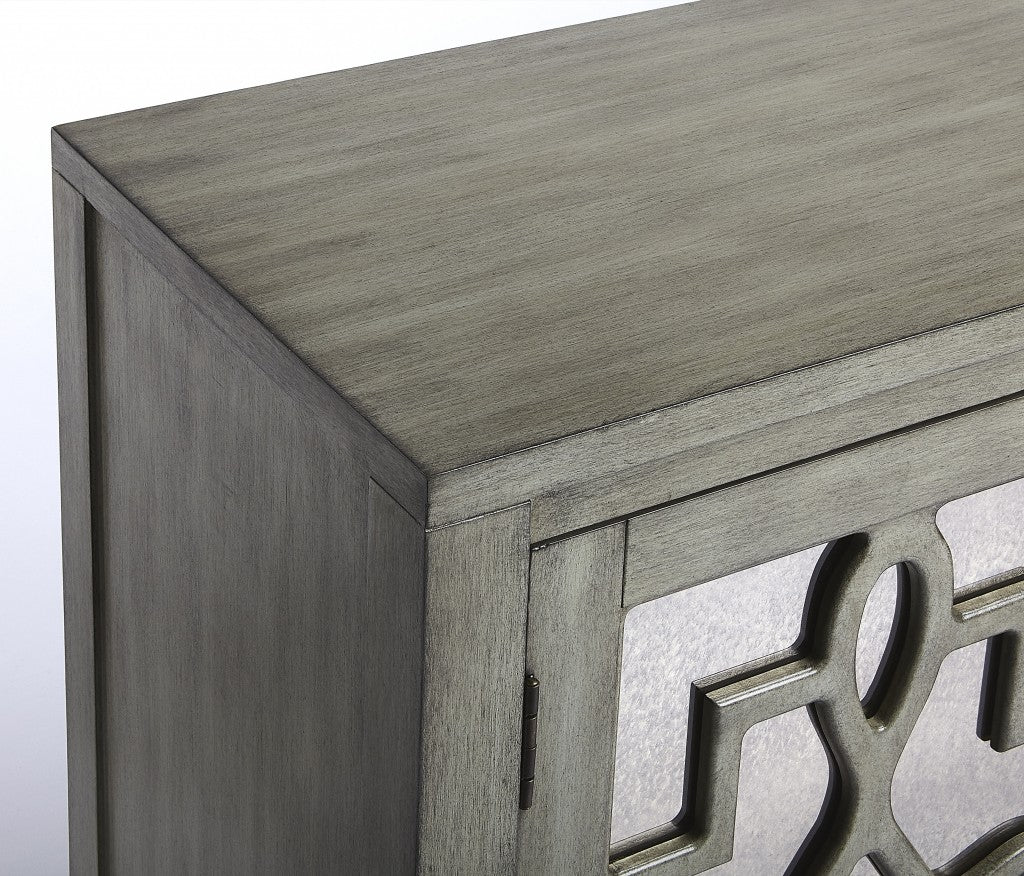 Giovanna Olive Gray Mirrored Sideboard By Homeroots | Cabinets | Modishstore - 6